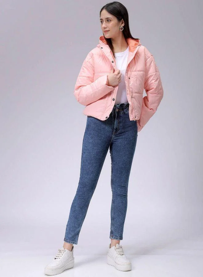 Freehand  Women Relaxed Fit Solid Hooded Full Sleeves Quilted Jacket for Women | Best Price UAE